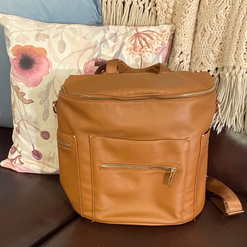 Elegant Tan Backpack for Women great for travel or every day use - Picture 2 of 12